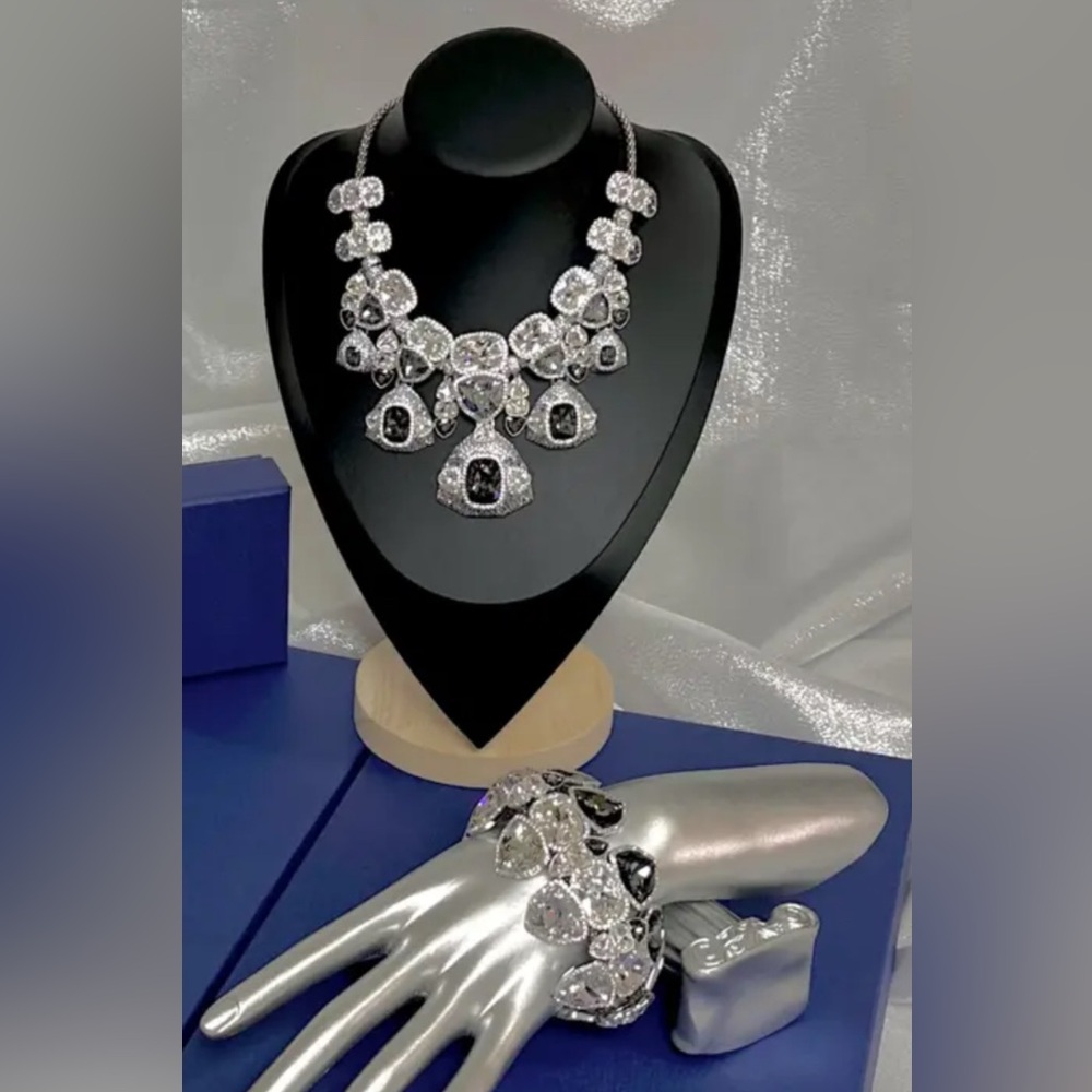 Swarovski Blue Grey Duke Statement Necklace
